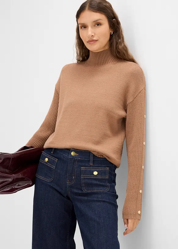 Maglione in filato fine di misto viscosa morbido, bonprix