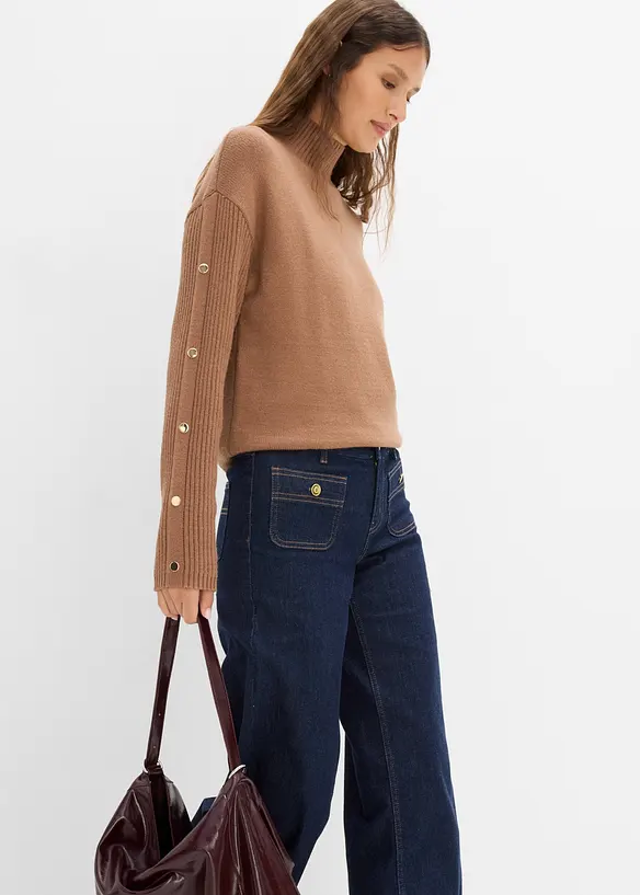 Maglione in filato fine di misto viscosa morbido, bonprix