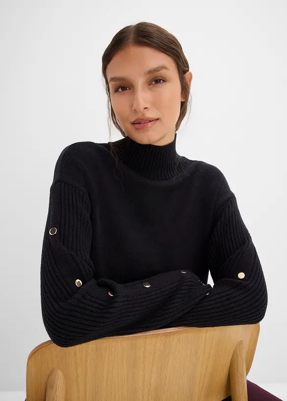Maglione in filato fine di misto viscosa morbido, bonprix