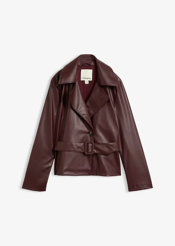 Trench corto in similpelle, bonprix