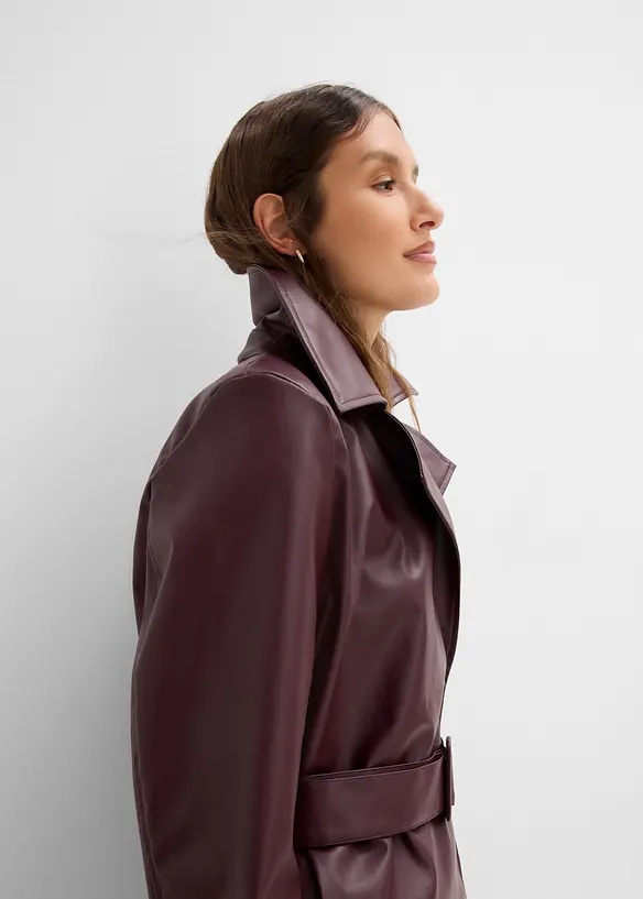 Trench corto in similpelle, bonprix