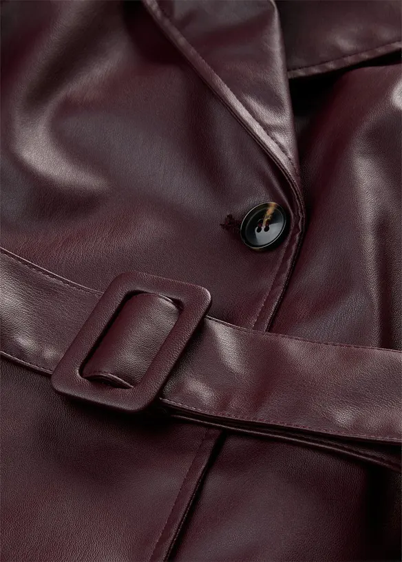 Trench corto in similpelle, bonprix