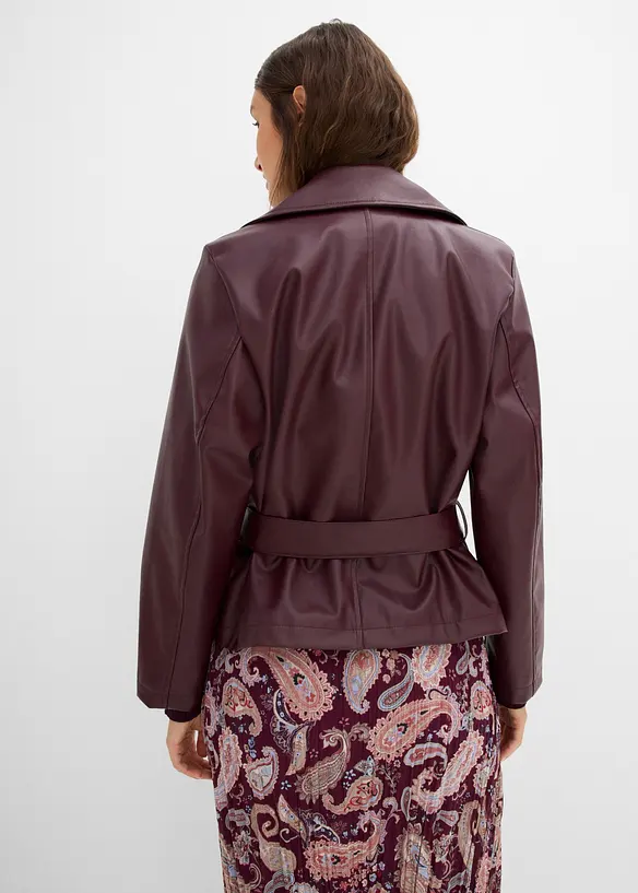 Trench corto in similpelle, bonprix