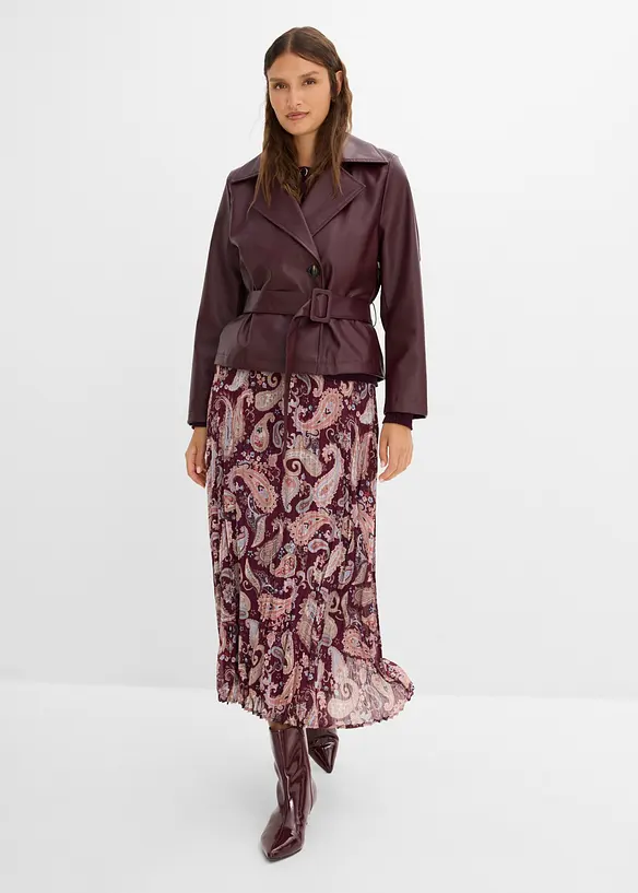Trench corto in similpelle, bonprix