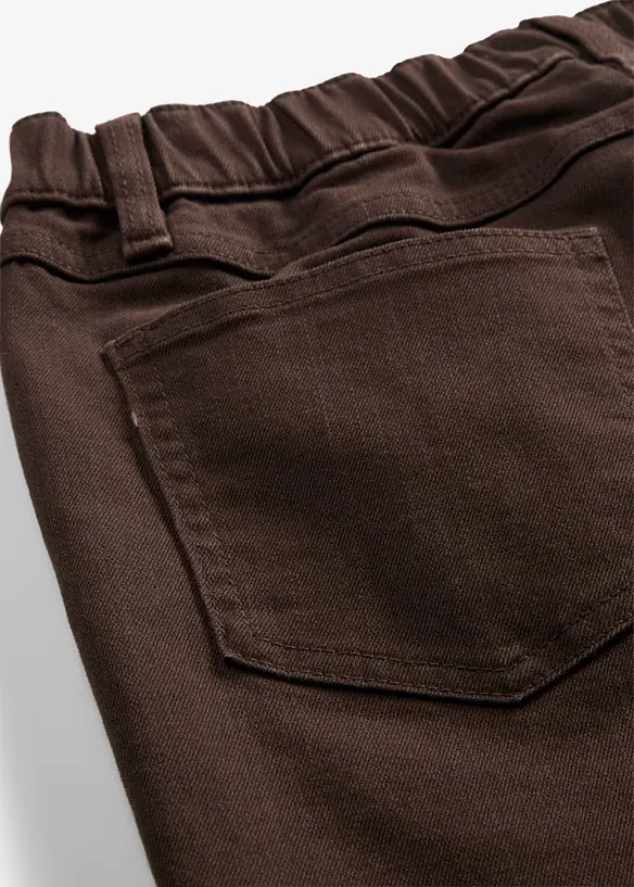 Pantaloni bootcut cropped in twill di misto cotone, bonprix
