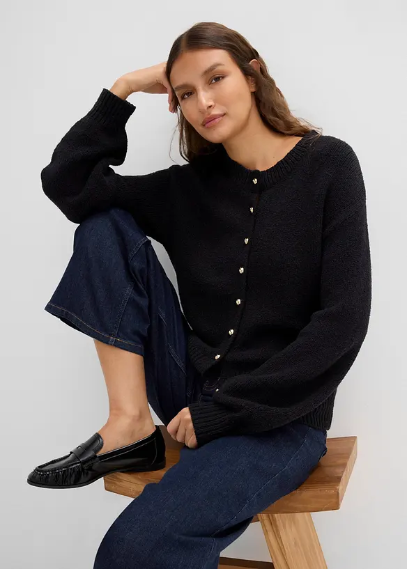 Cardigan in filato grosso con abbottonatura, bonprix