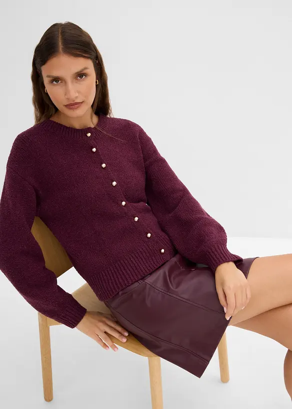 Cardigan in filato grosso con abbottonatura, bonprix