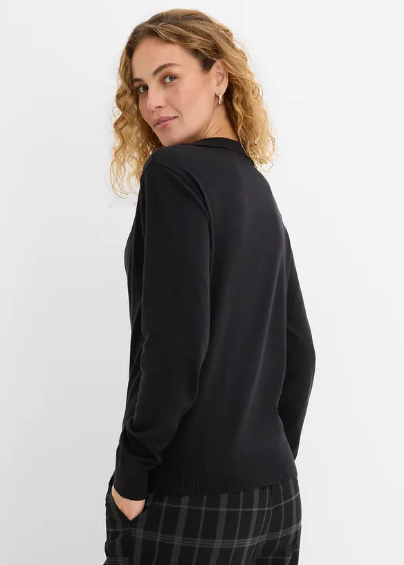 Maglione in filato fine misto viscosa con effetto layering, bonprix