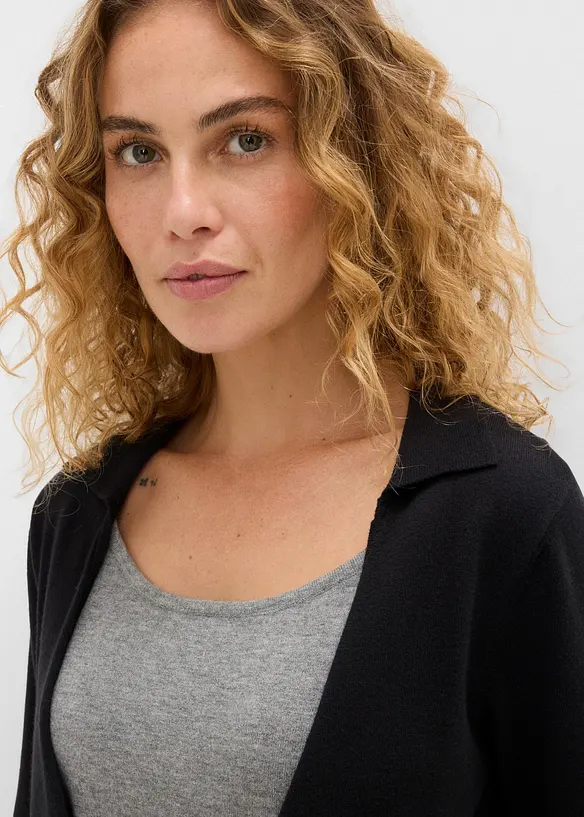 Maglione in filato fine misto viscosa con effetto layering, bonprix