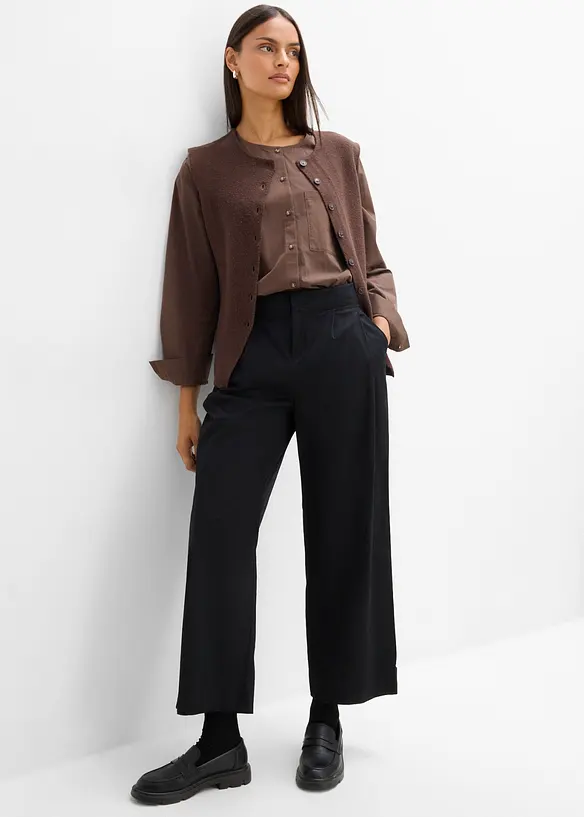 Pantaloni modello barrel in misto cotone, bonprix