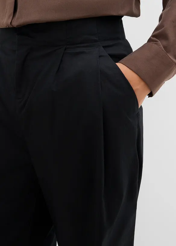 Pantaloni modello barrel in misto cotone, bonprix