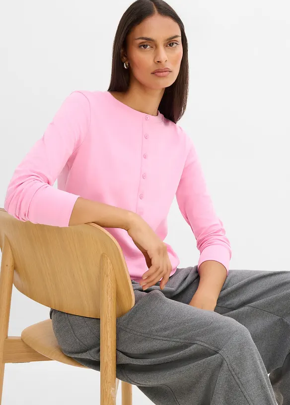 Maglia a maniche lunghe in cotone biologico pesante, bonprix