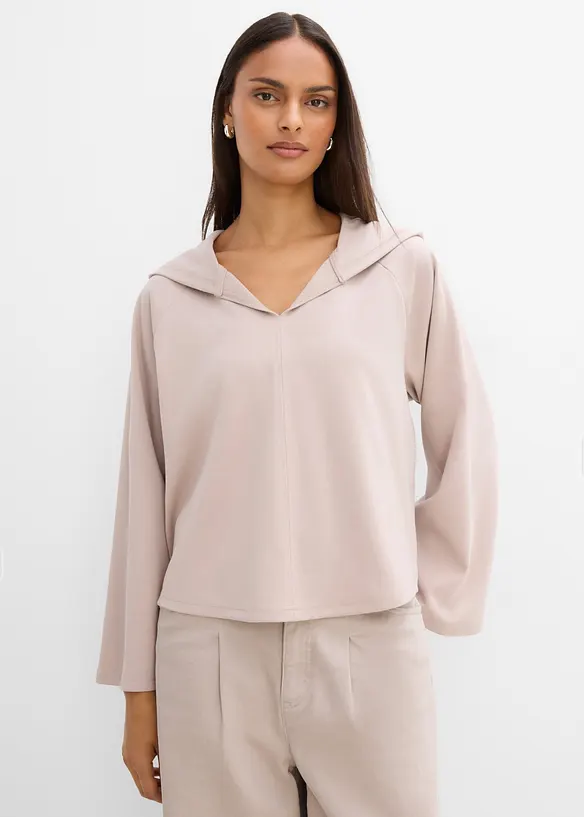 Maglia a maniche lunghe con cappuccio, bonprix