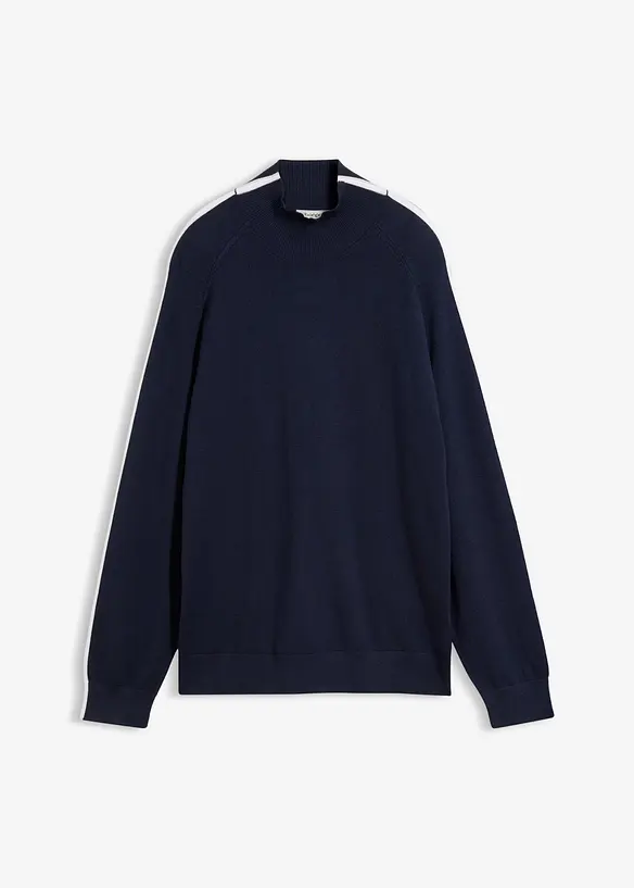 Maglione in filato fine di misto viscosa con dettaglio a contrasto, bonprix