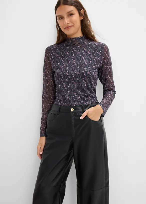 Pantaloni barrel in similpelle, bonprix
