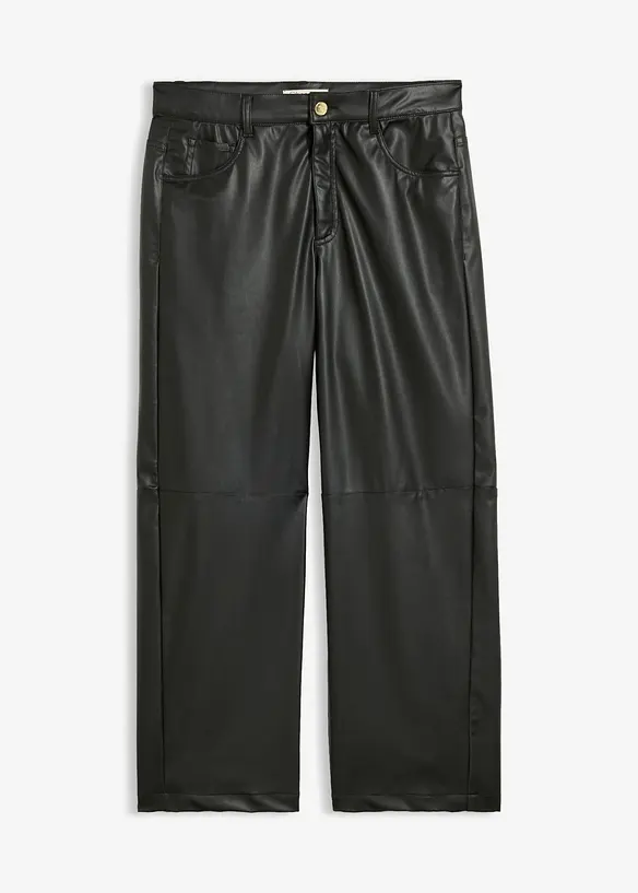 Pantaloni barrel in similpelle, bonprix