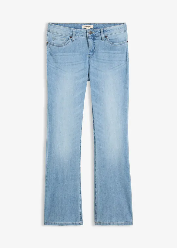 Jeans bootcut elasticizzati confortevoli, vita media, bonprix