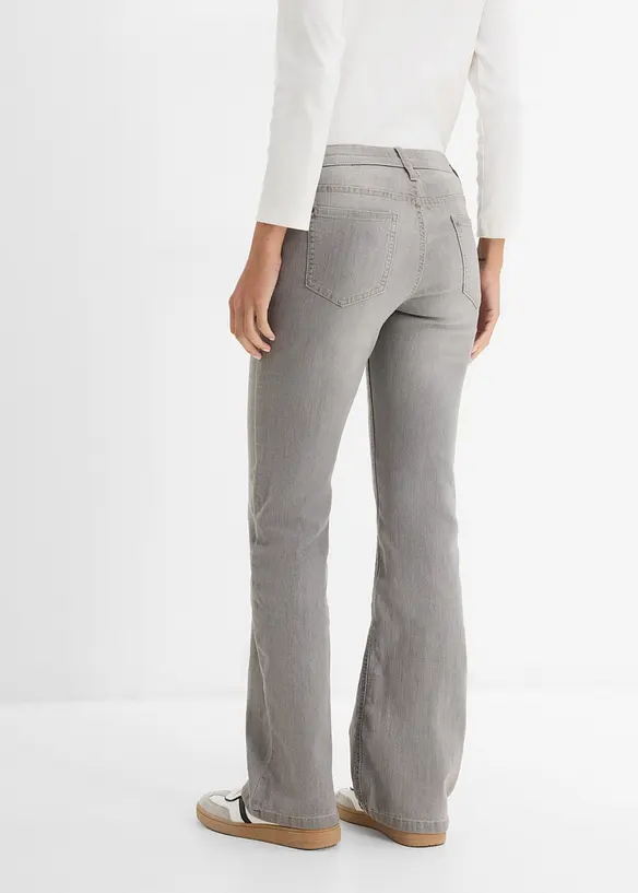 Jeans bootcut elasticizzati confortevoli, vita media, bonprix