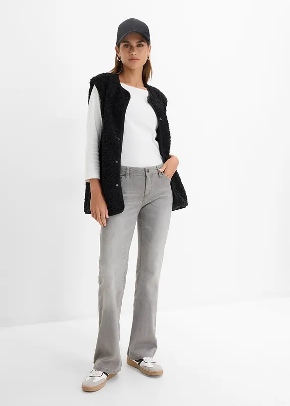 Jeans bootcut elasticizzati confortevoli, vita media, bonprix