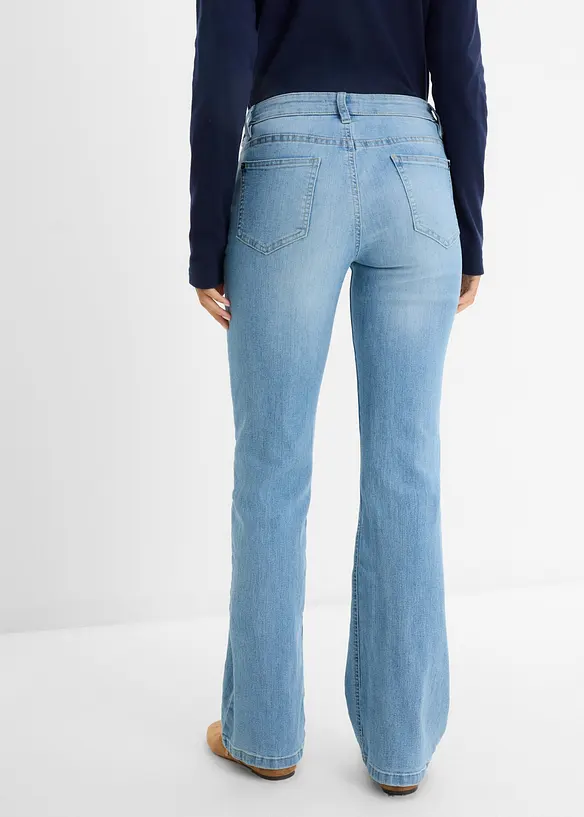 Jeans bootcut elasticizzati confortevoli, vita media, bonprix