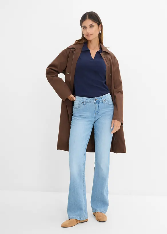 Jeans bootcut elasticizzati confortevoli, vita media, bonprix
