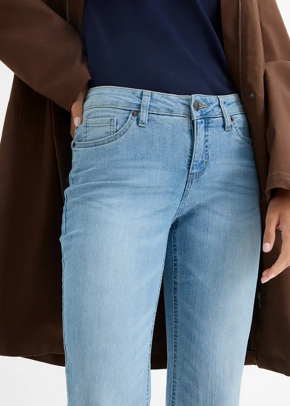 Jeans bootcut elasticizzati confortevoli, vita media, bonprix