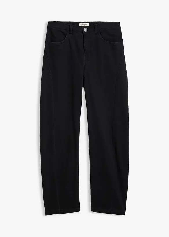 Pantaloni barrel in tweed misto cotone, bonprix