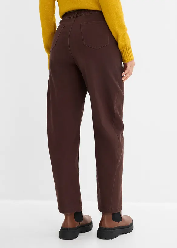 Pantaloni barrel in tweed misto cotone, bonprix
