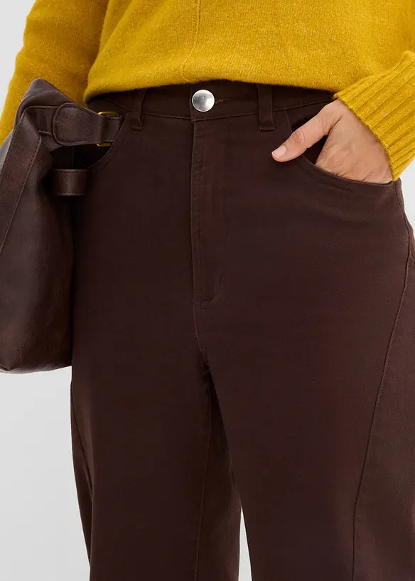 Pantaloni barrel in tweed misto cotone, bonprix