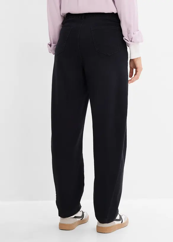 Pantaloni barrel in tweed misto cotone, bonprix