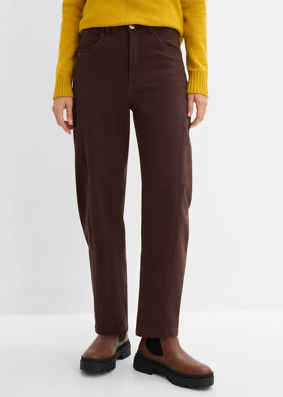 Pantaloni barrel in tweed misto cotone, bonprix
