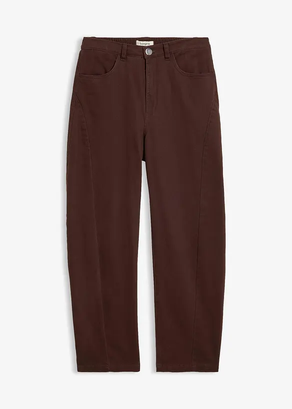 Pantaloni barrel in tweed misto cotone, bonprix