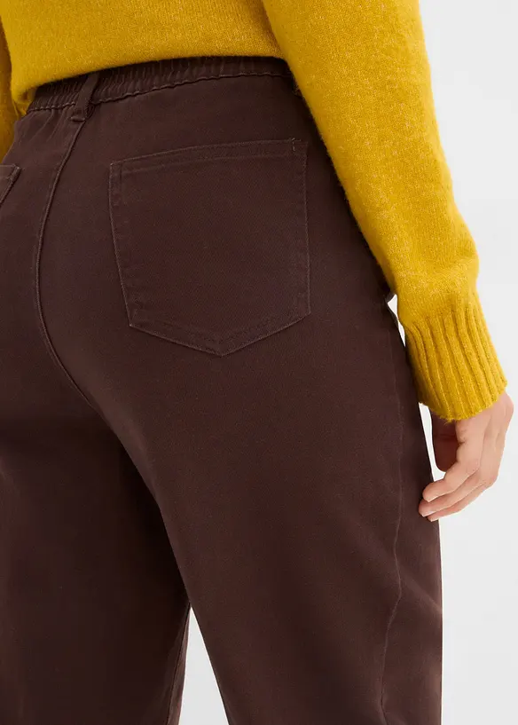 Pantaloni barrel in tweed misto cotone, bonprix