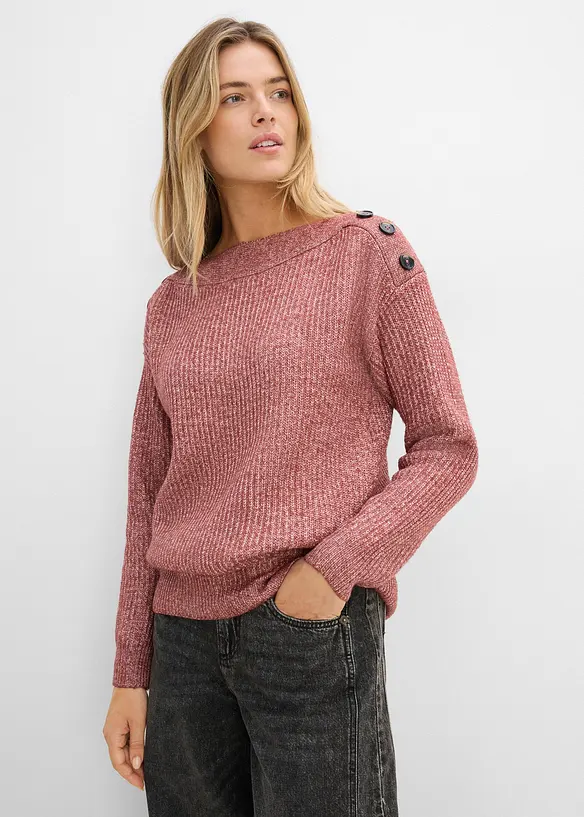 Maglione oversize con bottoni, bonprix