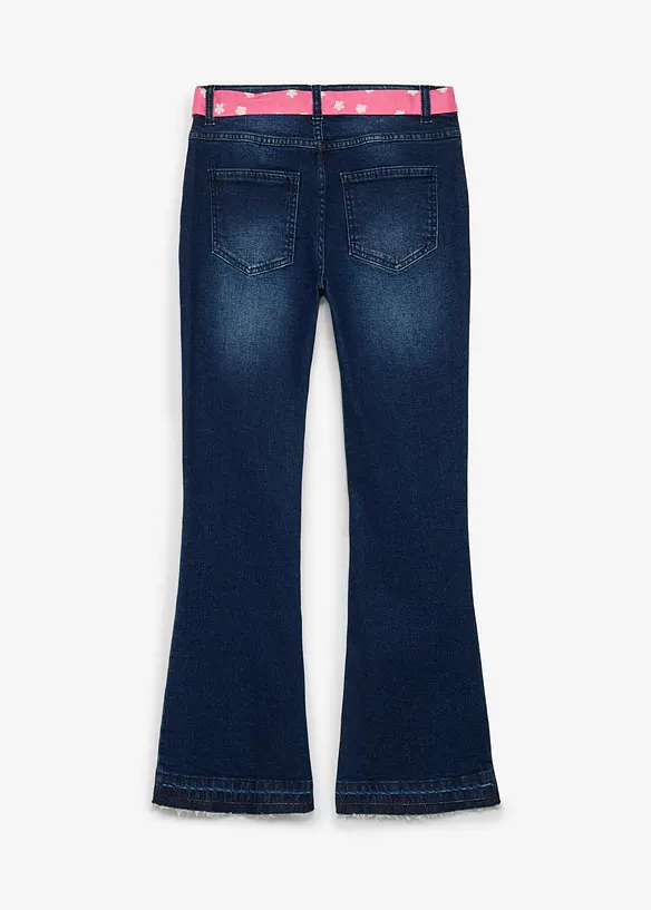 Jeans flared con cintura da annodare, vita media (set 2 pezzi), bonprix