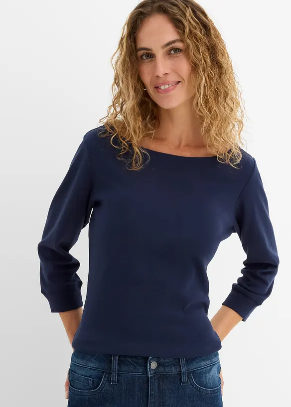 Maglia a maniche lunghe in puro cotone biologico, bonprix