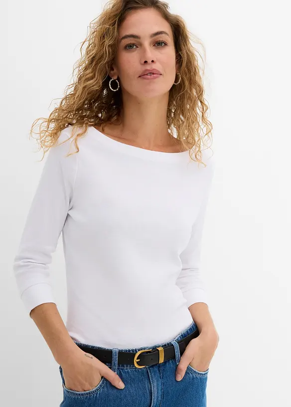 Maglia a maniche lunghe in puro cotone biologico, bonprix