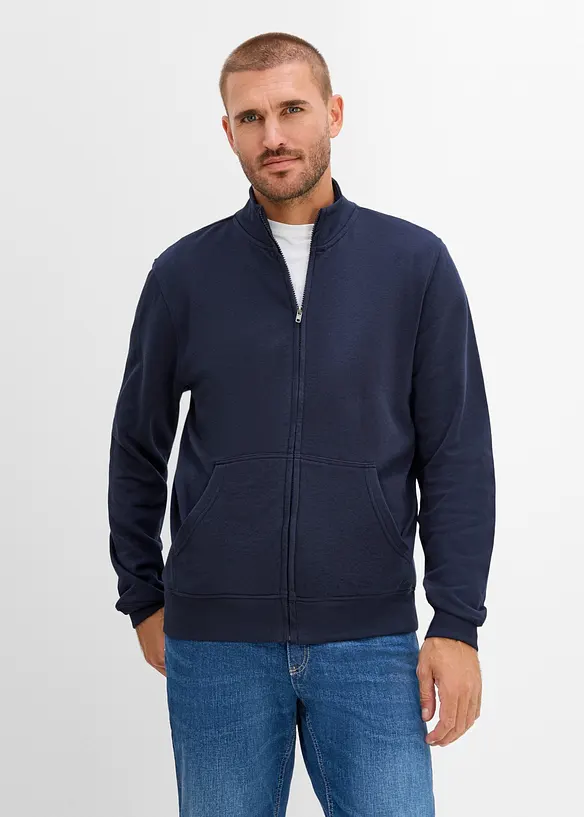 Felpa con zip a collo dritto, bonprix