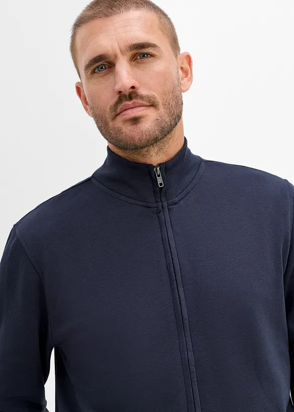 Felpa con zip a collo dritto, bonprix