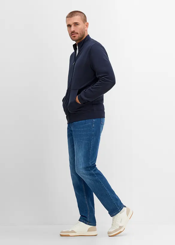 Felpa con zip a collo dritto, bonprix