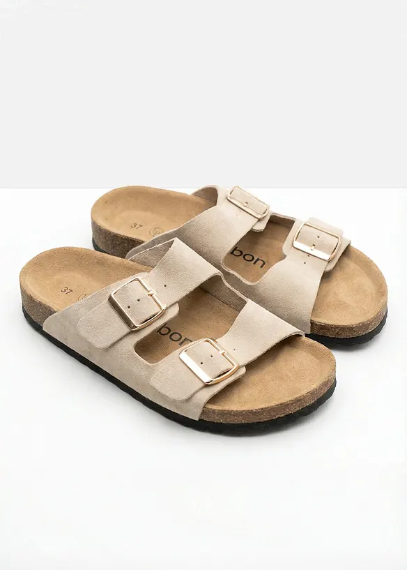 Ciabattine in pelle scamosciata, bonprix