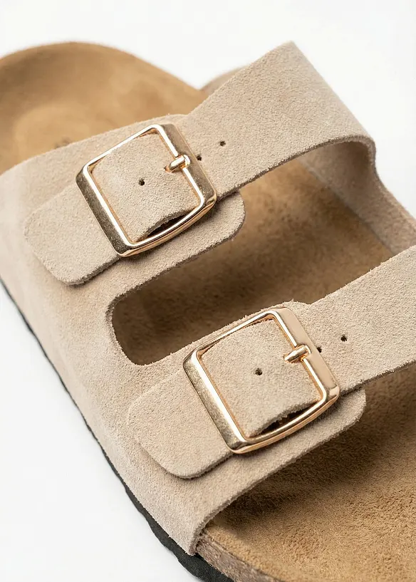 Ciabattine in pelle scamosciata, bonprix