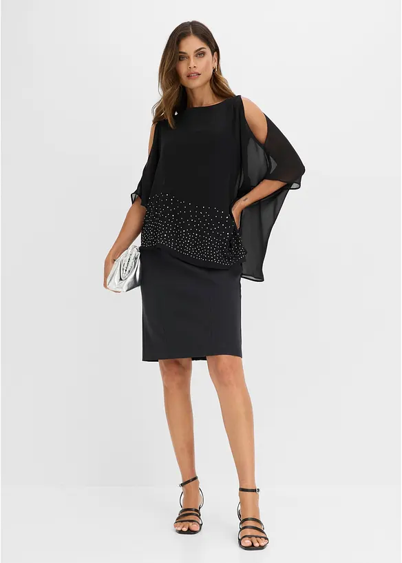 Abito a tubino con strass, bonprix