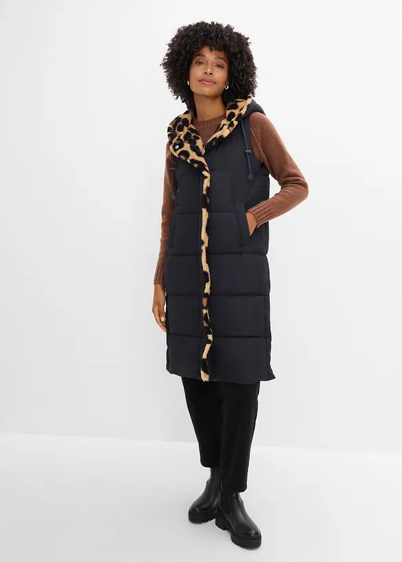 Gilet trapuntato con pile teddy, bonprix