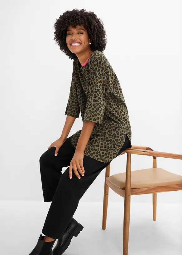 Maglia lunga oversize in puro cotone biologico, bonprix