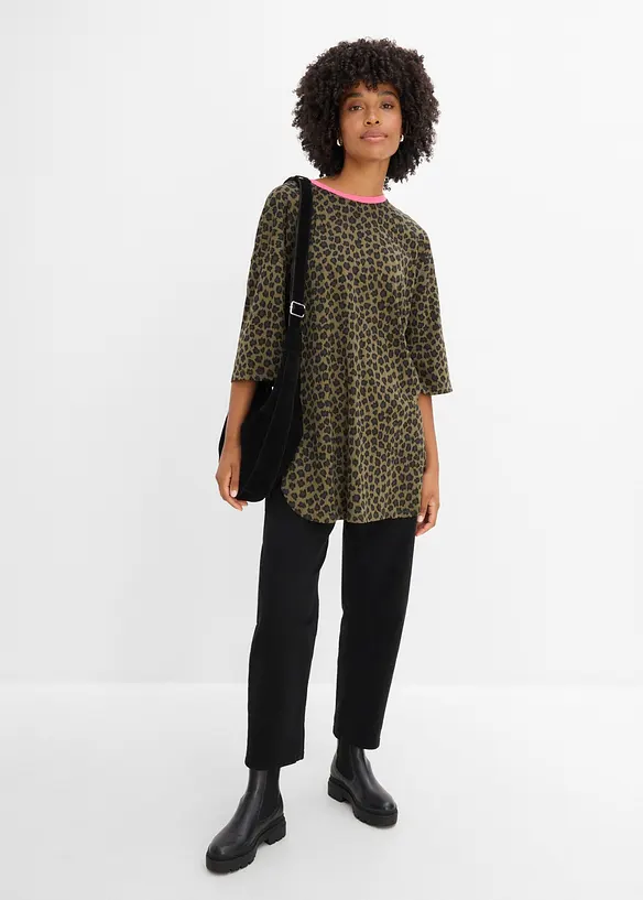 Maglia lunga oversize in puro cotone biologico, bonprix