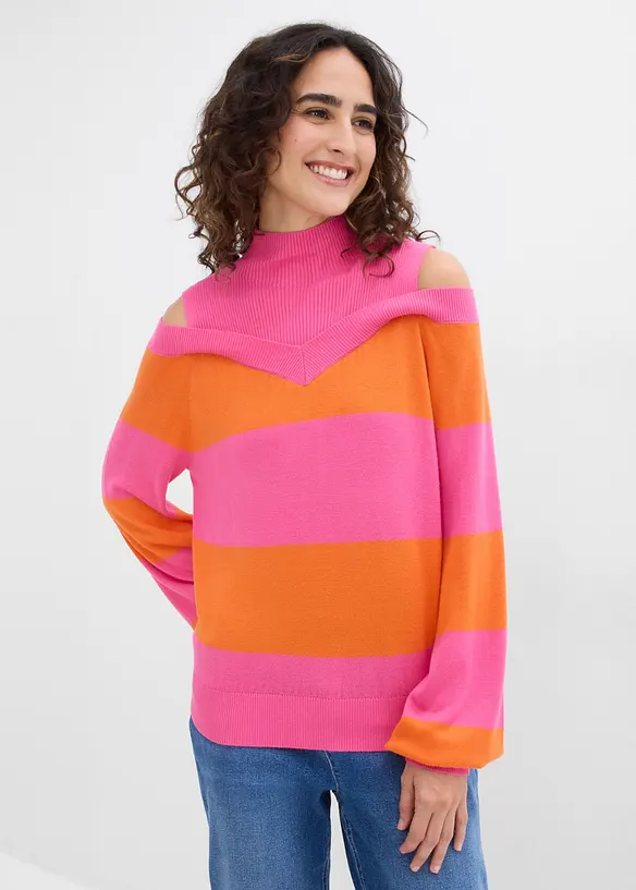 Maglione in filato fine con cut-out sulle spalle, bonprix