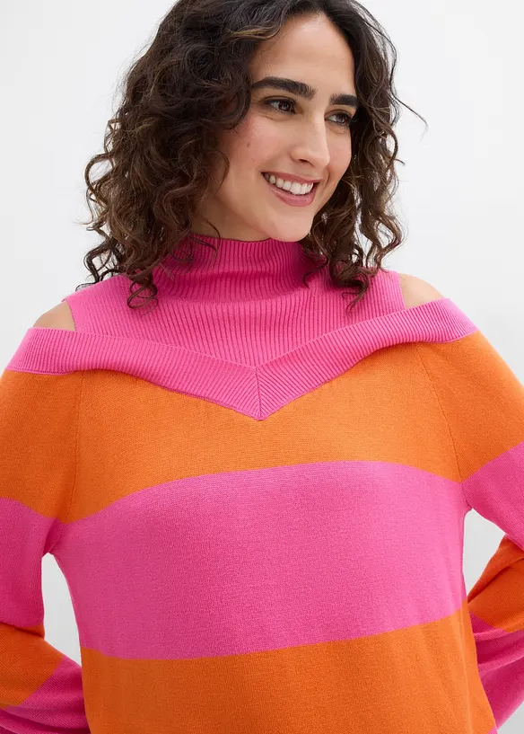 Maglione in filato fine con cut-out sulle spalle, bonprix