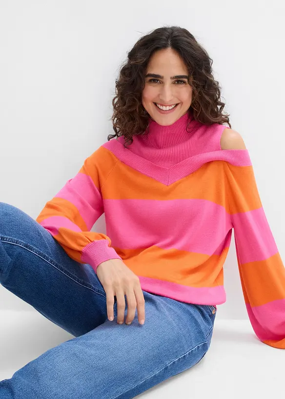 Maglione in filato fine con cut-out sulle spalle, bonprix