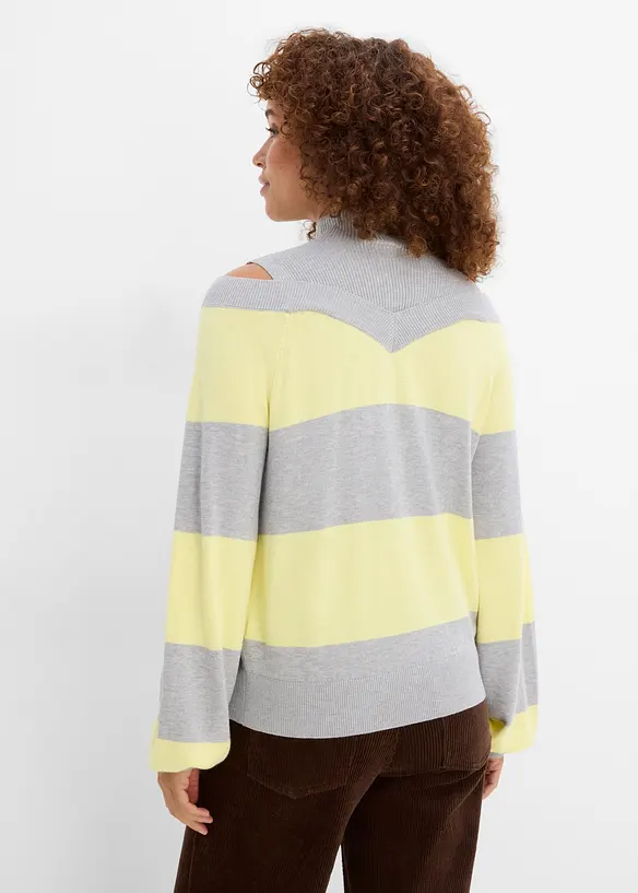 Maglione in filato fine con cut-out sulle spalle, bonprix